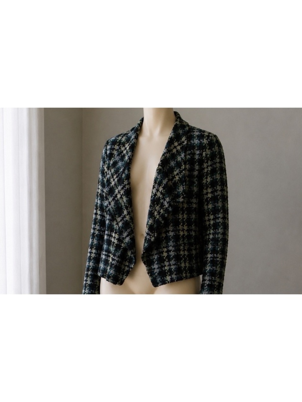 CJ Banks Plaid Tweed Boucle Jacket Size X